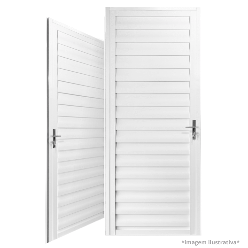 porta veneziana 60cm direita alumínio branco aluvid