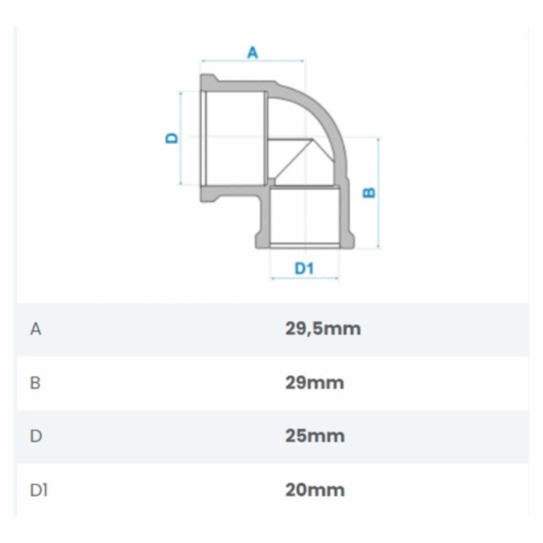 joelho c/redução 25 x 20mm 90º fortlev