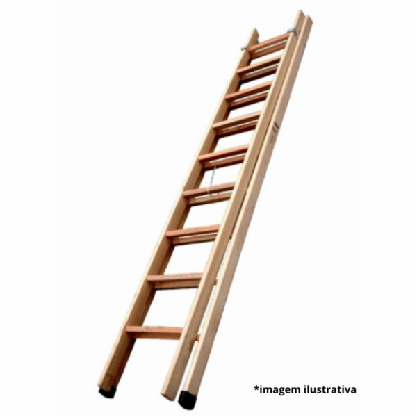 escada de madeira 9 degraus 4,47 mts eucalipto 120kg