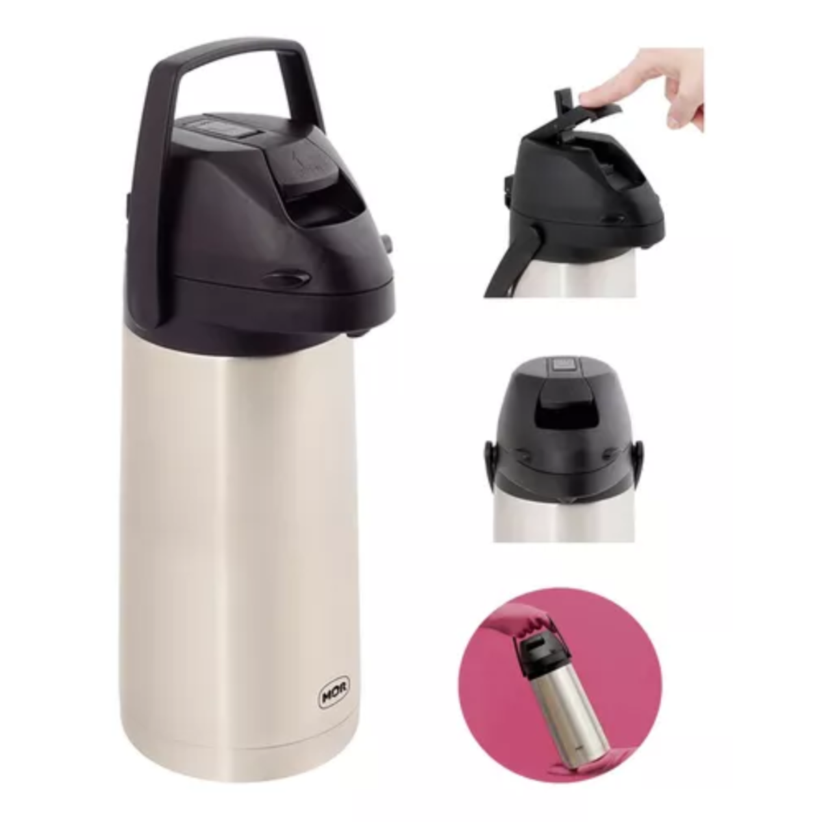 Garrafa Térmica De Pressão 2,5L Inox Airpot Mor - Scottini Outlet